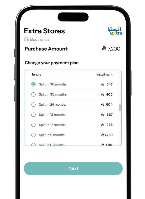 Select payment plan